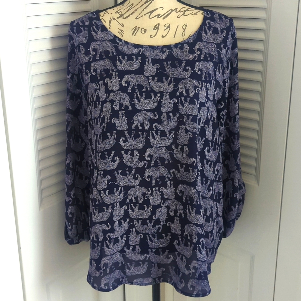 Pixley ellie printed 3/4 sleeve blouse